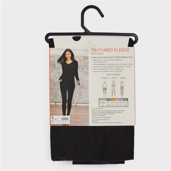 Warm Essentials by Cuddl Duds Women's Textured Fleece Thermal Leggings Bundle - Picture 5 of 7